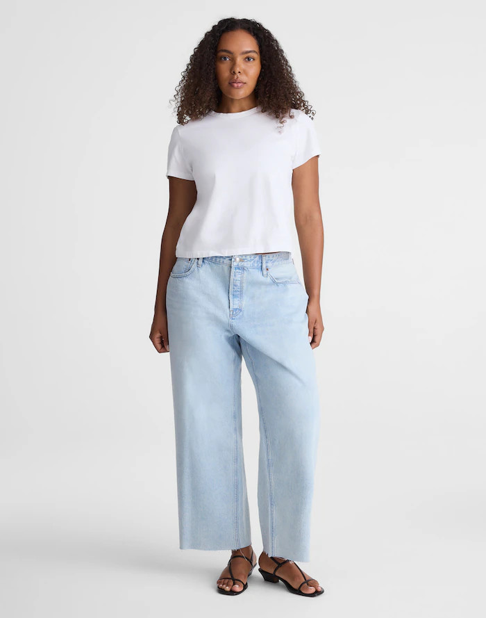 Curvy Low-Slung Baggy Crop Jeans in Foster Wash | Madewell