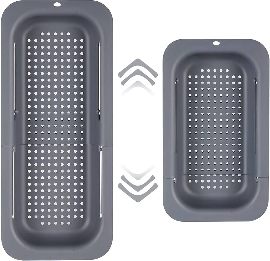 Sieb für Spülbecken, Ausziehbar Siebkorb über der Spüle, Abtropfsieb Waschbecken Seiher Ideal... | Amazon (DE)