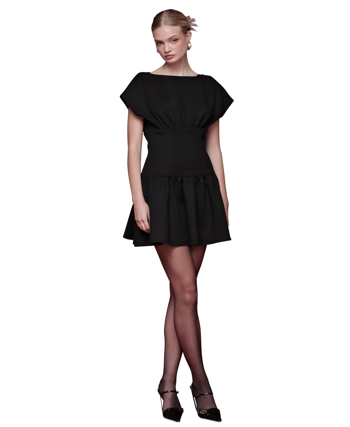 Avec Les Filles Women's Drop-Waist Mini Dress - Black | Macy's