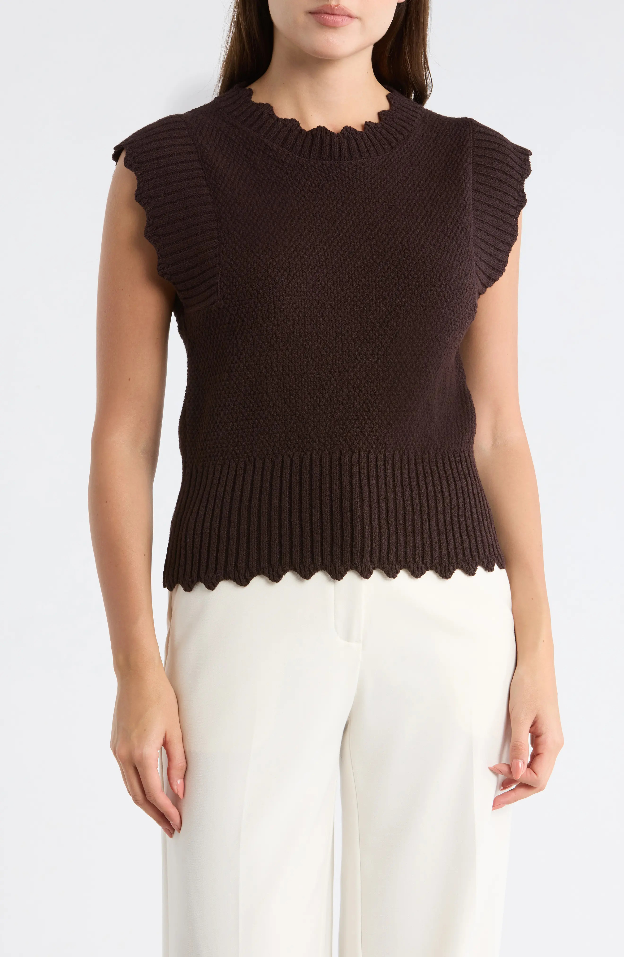 Scalloped Sleeveless Sweater (Women) | Nordstromrack | Nordstrom Rack