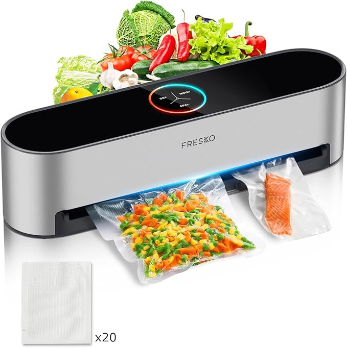 Vacuum Sealer Machine By FRESKO, 95Kpa Full Automatic Food Sealer, 8-in-1 Hands-Free Easy Presets... | Amazon (US)
