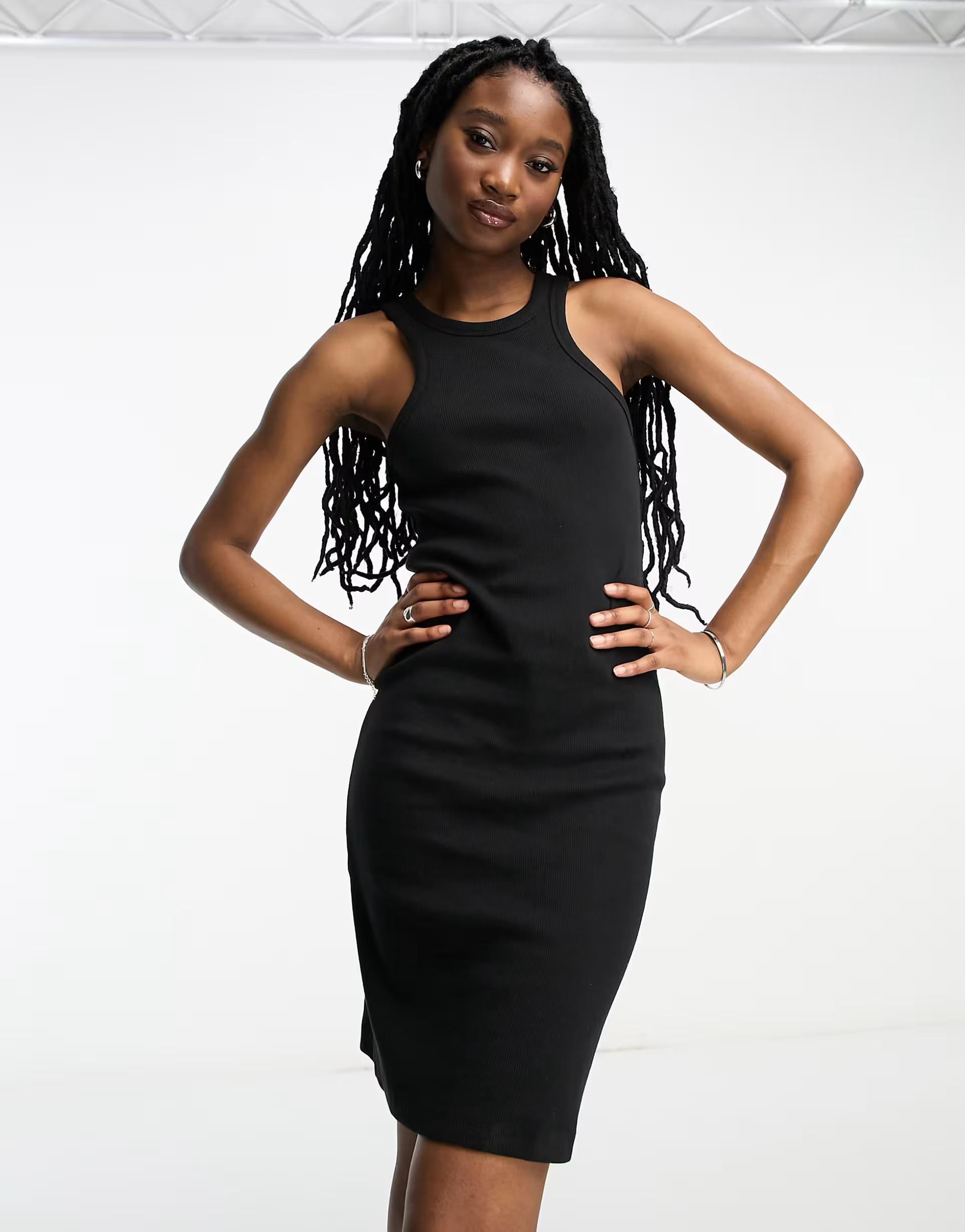 › Noisy May racer neck mini dress in black | ASOS (Global)