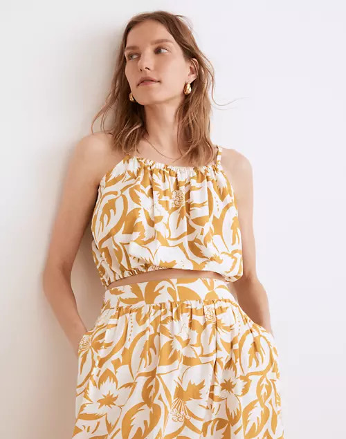 Linen-Blend Meriden Top in Tropicale Floral | Madewell