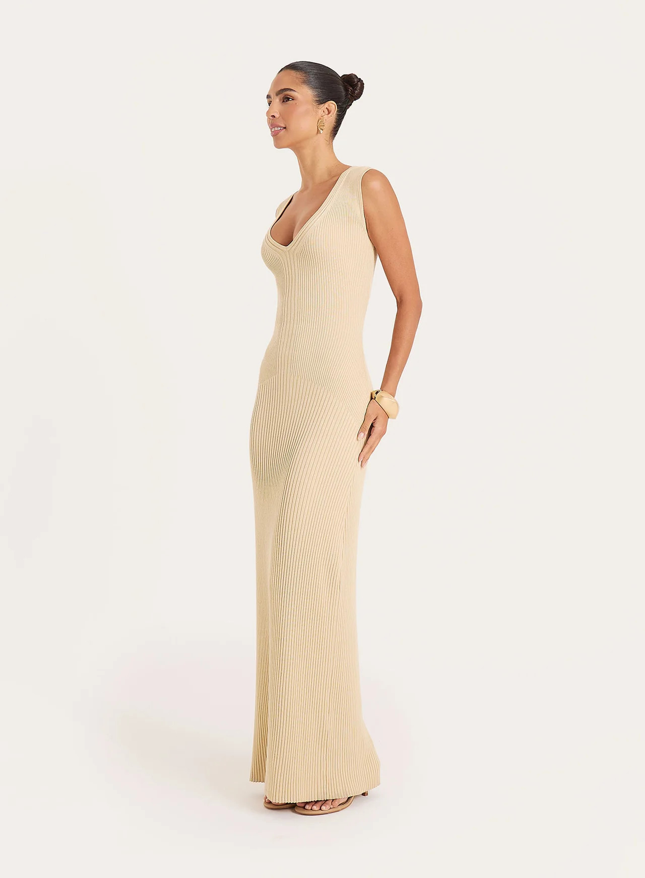 Women's Lemon Knitted Sleeveless Maxi Dress | Fletcher | 4th & Reckless | 4th & Reckless