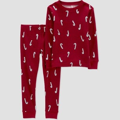 Carter's Just One You® Toddler Girls' 2pc Candy Canes Pajama Set - Red | Target