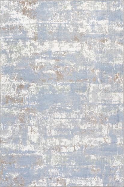 Blue Patty Washable Rainy Days 5' 3" x 7' 6" Area Rug | Rugs USA