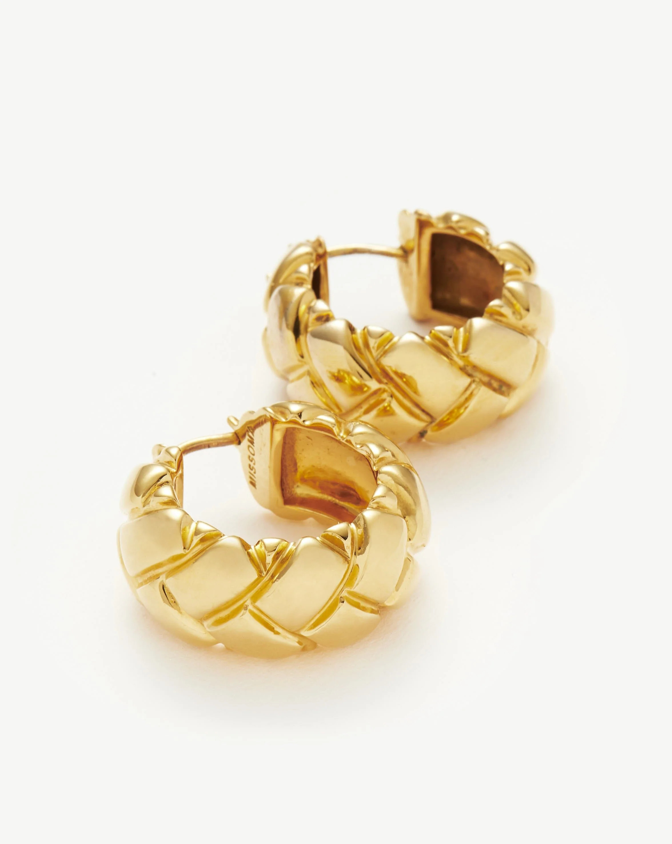 Lucy Williams Chunky Waffle Hoop Earrings | 18ct Gold Plated | Missoma | Missoma UK