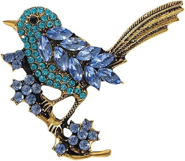 Bird Brooch Pin for Women Elegant Gold Tone Crystal Bird Brooches for Women Dress Hat Decoration | Amazon (US)