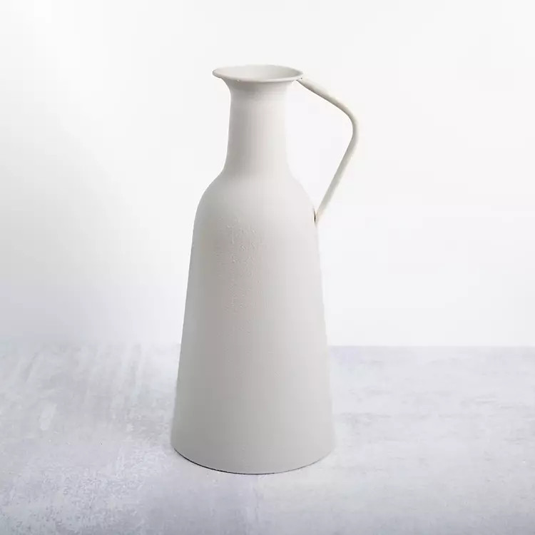 White Metal Jug Vase, 17 in. | Kirkland's Home