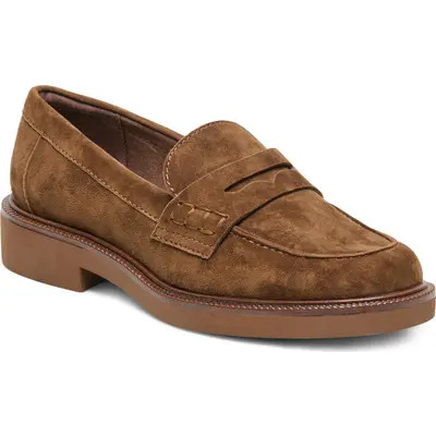 Dolce Vita Tiggy Penny Loafer in Mahogany Suede at Nordstrom, Size 11 | Nordstrom