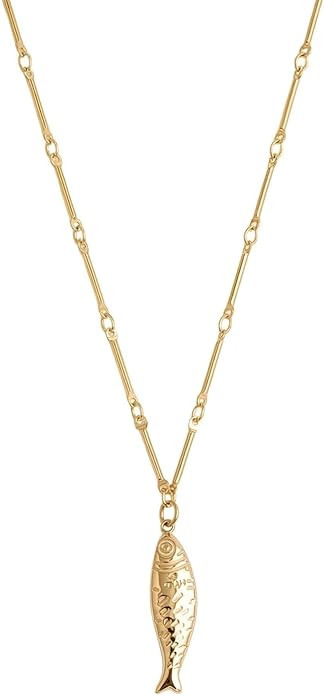 Jean Beau Beach Fish Drop Necklace for Women, Dainty 18K Gold Plated Charm Necklaces Party Trendy... | Amazon (US)
