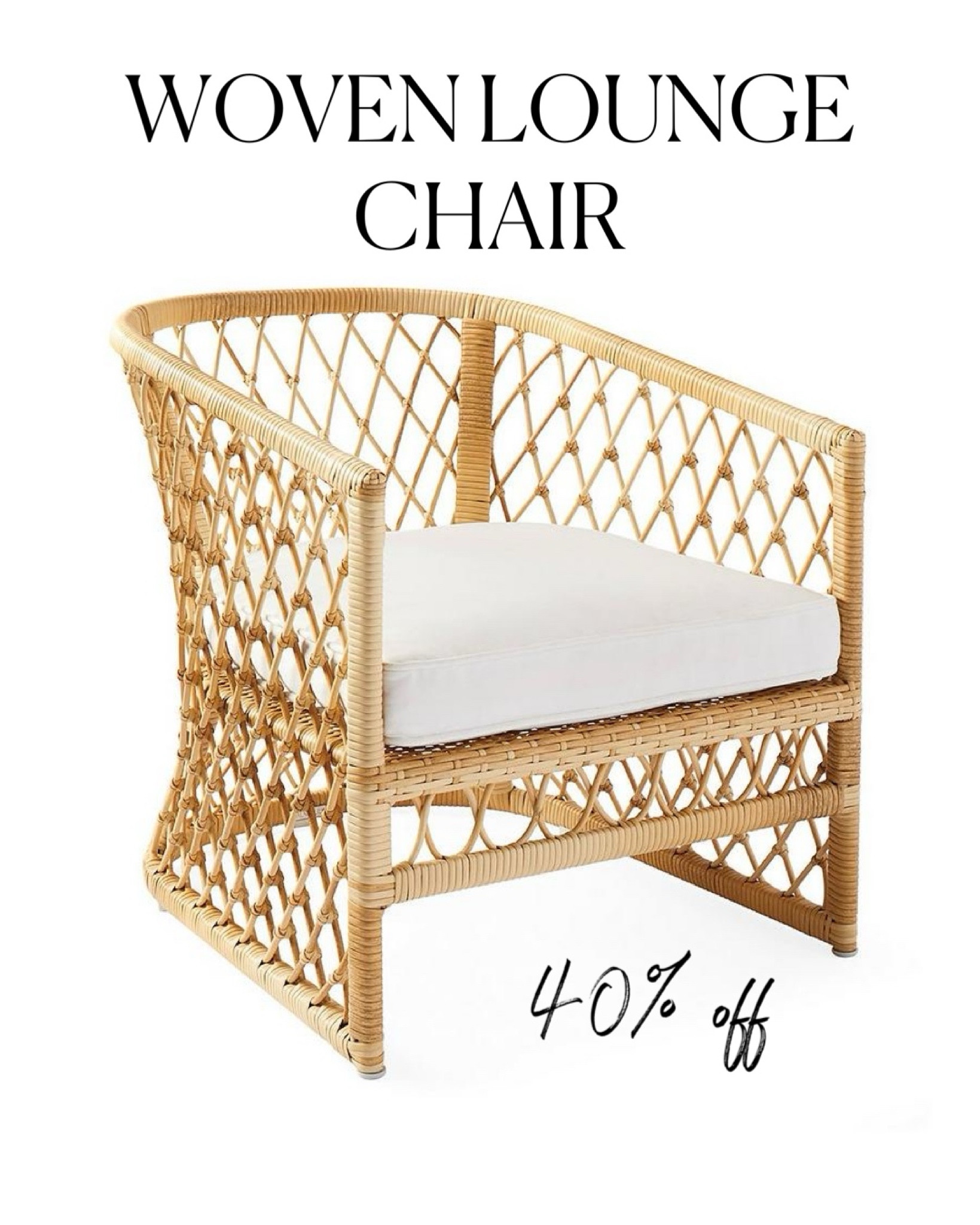 Sale alert! Coastal living room style wicker rattan woven lounge chair from Serena & Lily with cushion, save 40% on this clearance armchair

#LTKHome #LTKSaleAlert