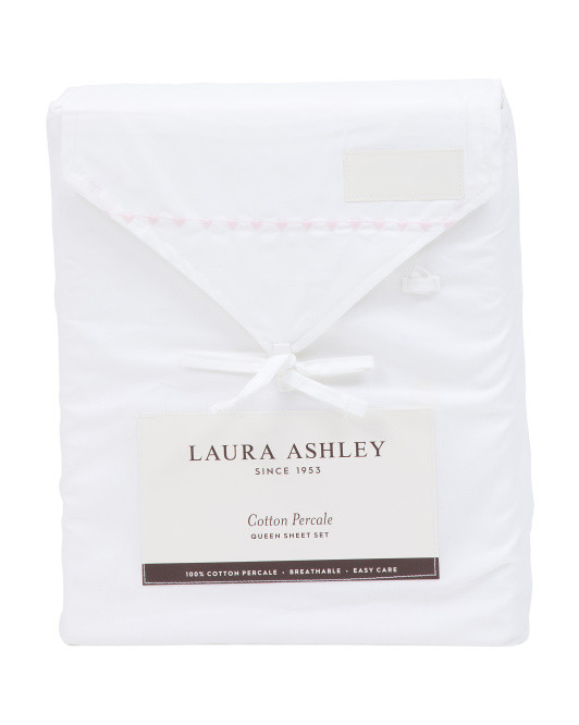 Cotton Emroidered Heart Sheet Set | TJ Maxx
