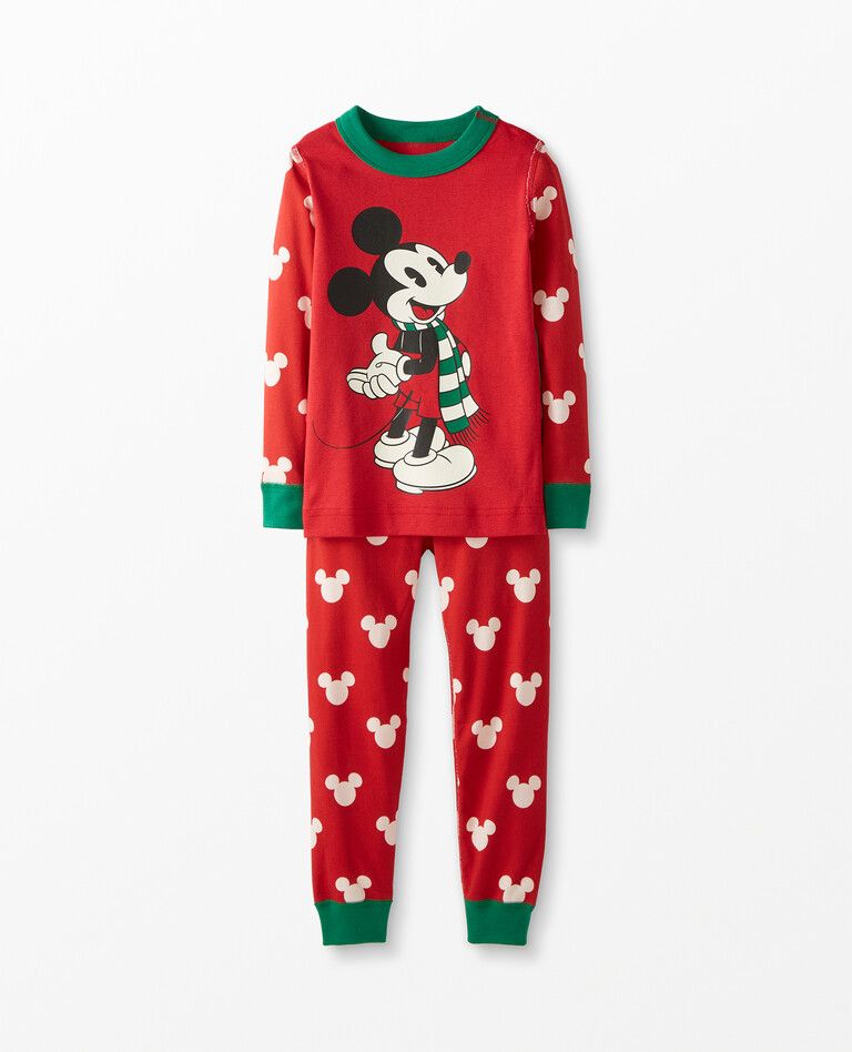 Disney Mickey Mouse Long John Pajamas In Organic Cotton | Hanna Andersson