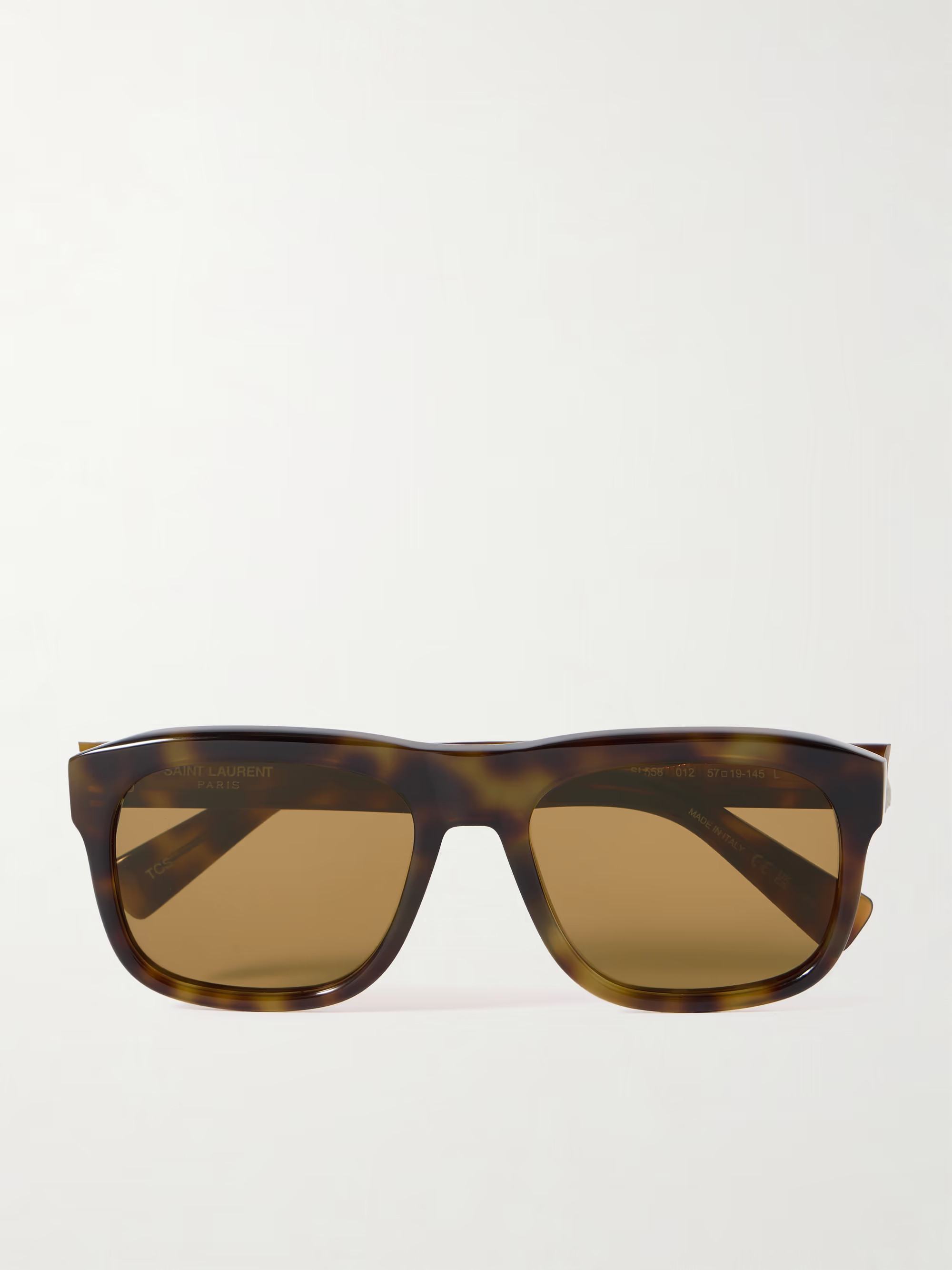 SAINT LAURENT EYEWEAR Square-frame tortoiseshell acetate sunglasses | NET-A-PORTER (US)
