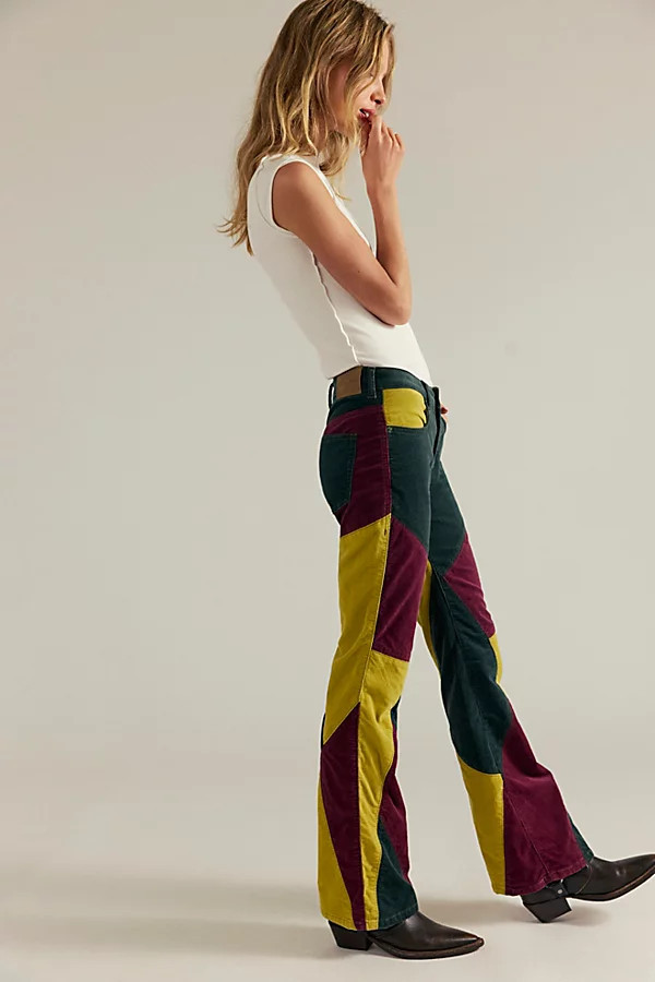We The Free On Your Side Cord Patched Bootcut Jeans | Free People (Global - UK&FR Excluded)