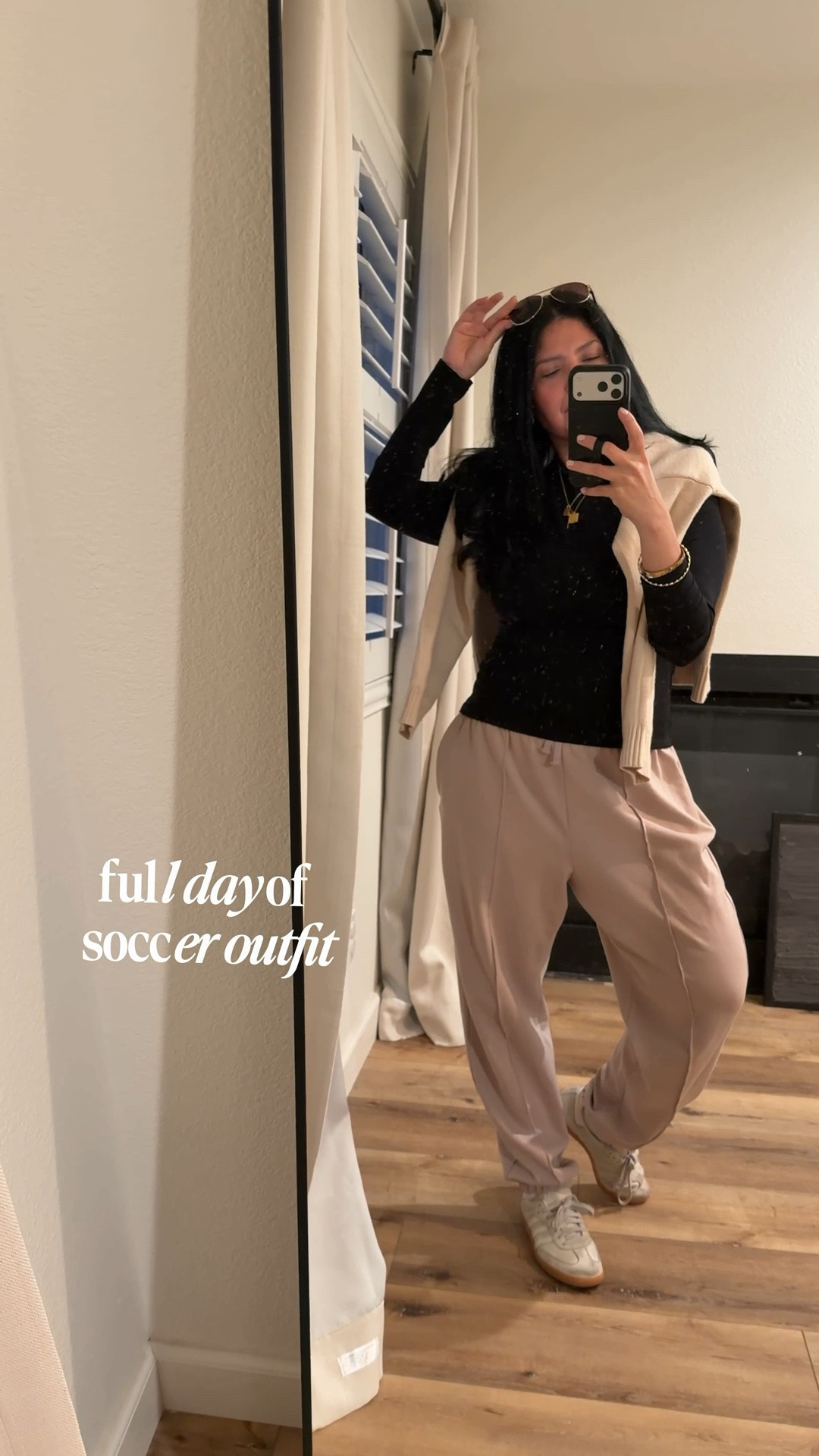 1 base 2 ways // full day of soccer outfit 

Medium in the top, large in the bottoms 2 different sweaters. 

sambas are sold out but linked similar for the same look.

#LTKootd #LTKmomlife #LTKgrwm