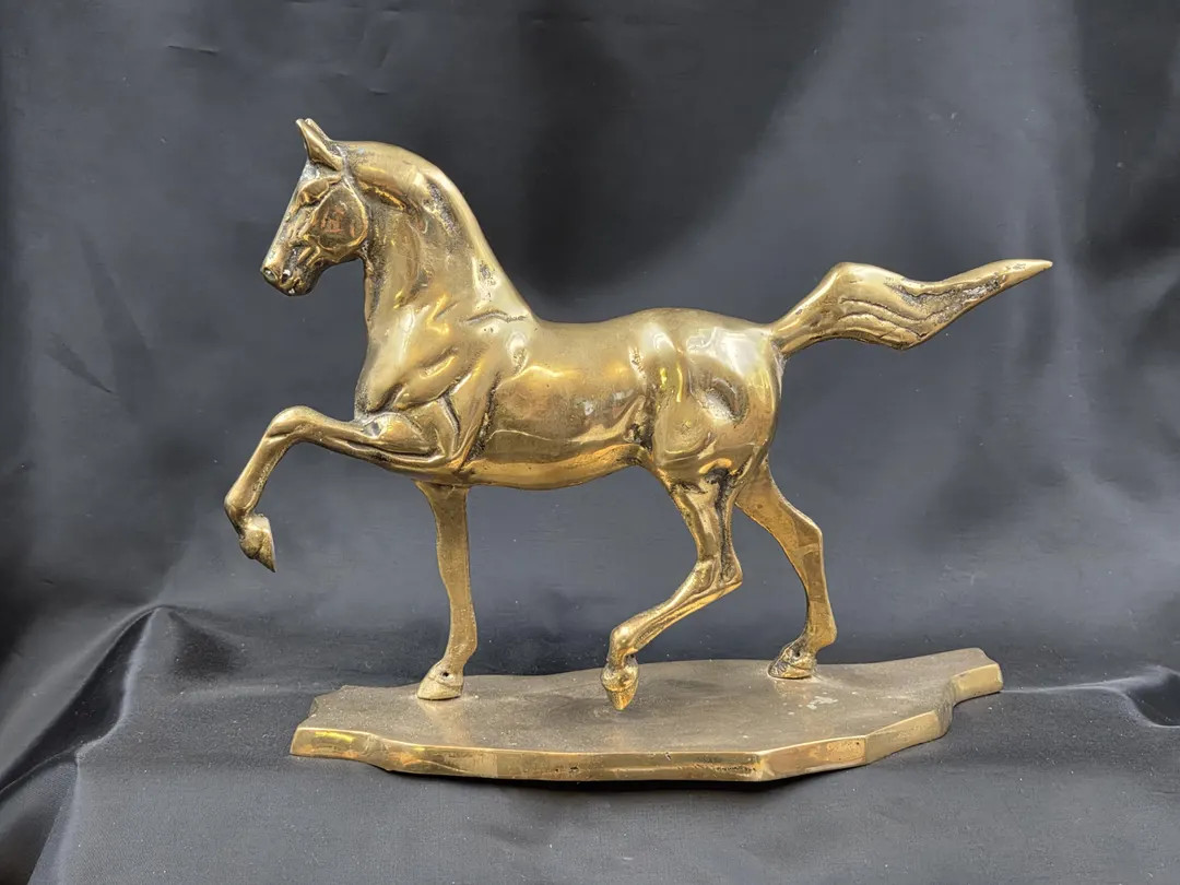 Vintage Brass Prancing Horse Figurine | Etsy (US)