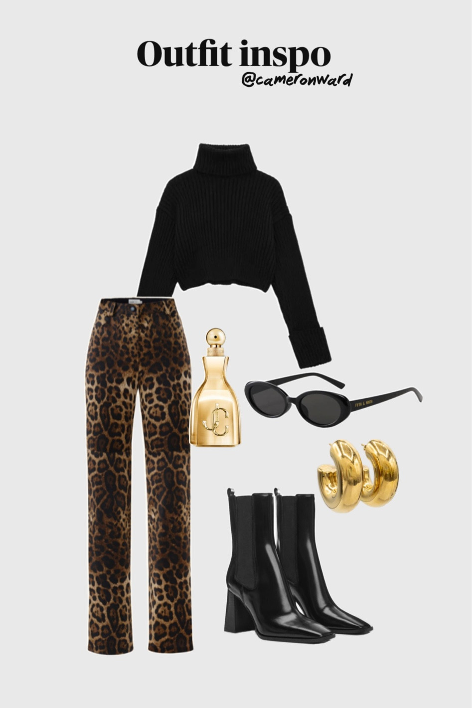 Leopard print jeans, black sweater, cropped sweater, black booties, black sunglasses, Jimmy Choi perfume, fall outfit 

#LTKSeasonal #LTKFindsUnder50 #LTKStyleTip