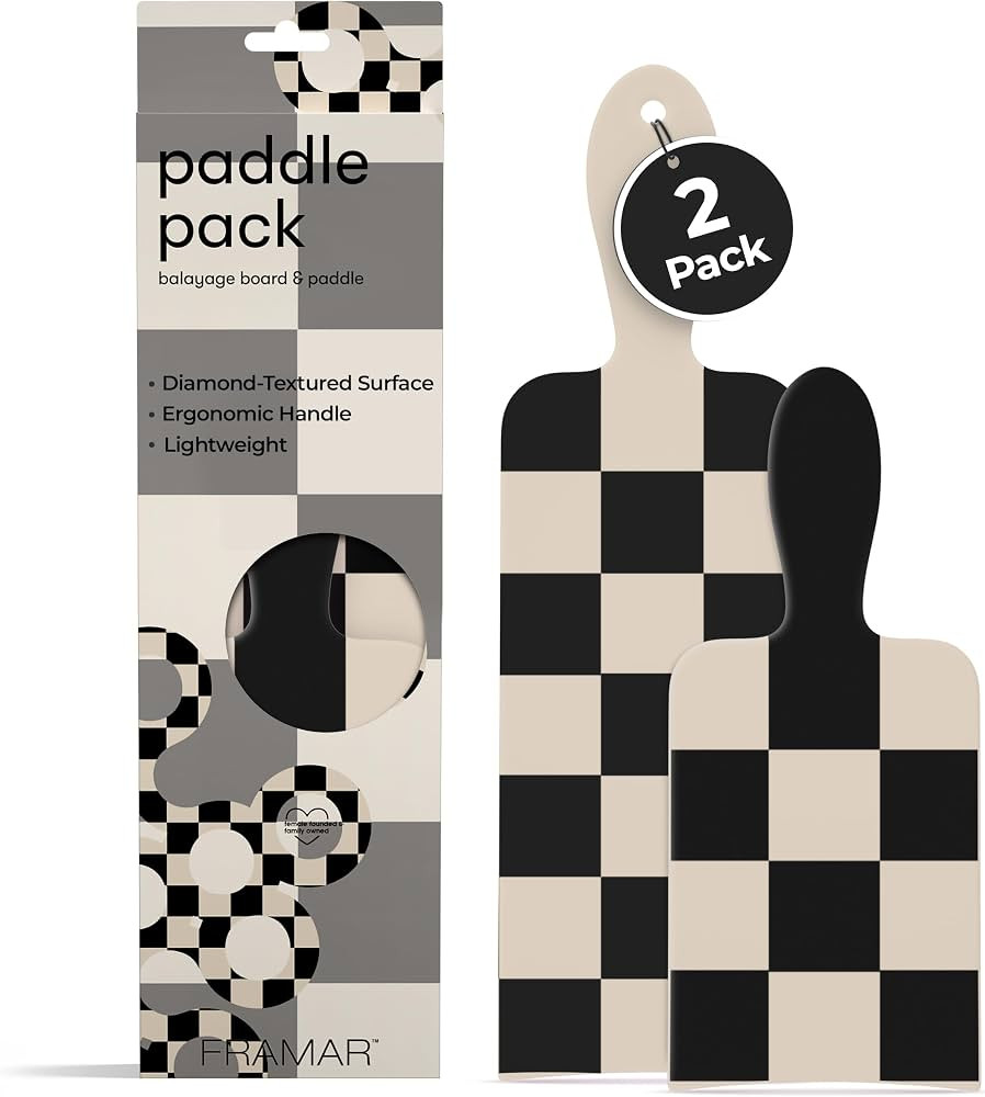 FRAMAR Checkered Balayage Board and Paddle Set - Long and Short Foil For Highlights, Highlighting... | Amazon (US)