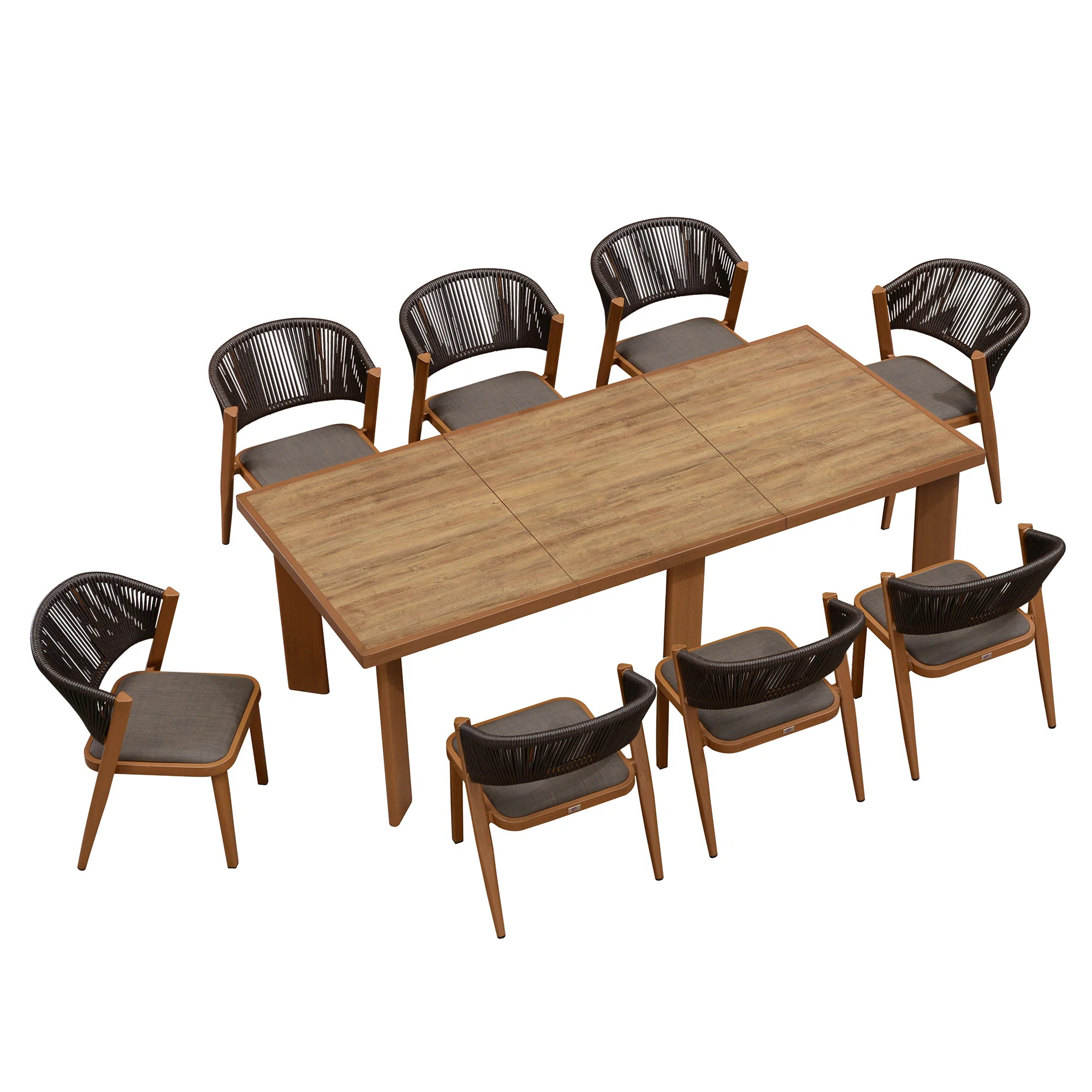 11 Pieces Patio Table And Chairs Set All-Weather Aluminum Rattan Furniture Set With Cushions Outd... | Wayfair North America