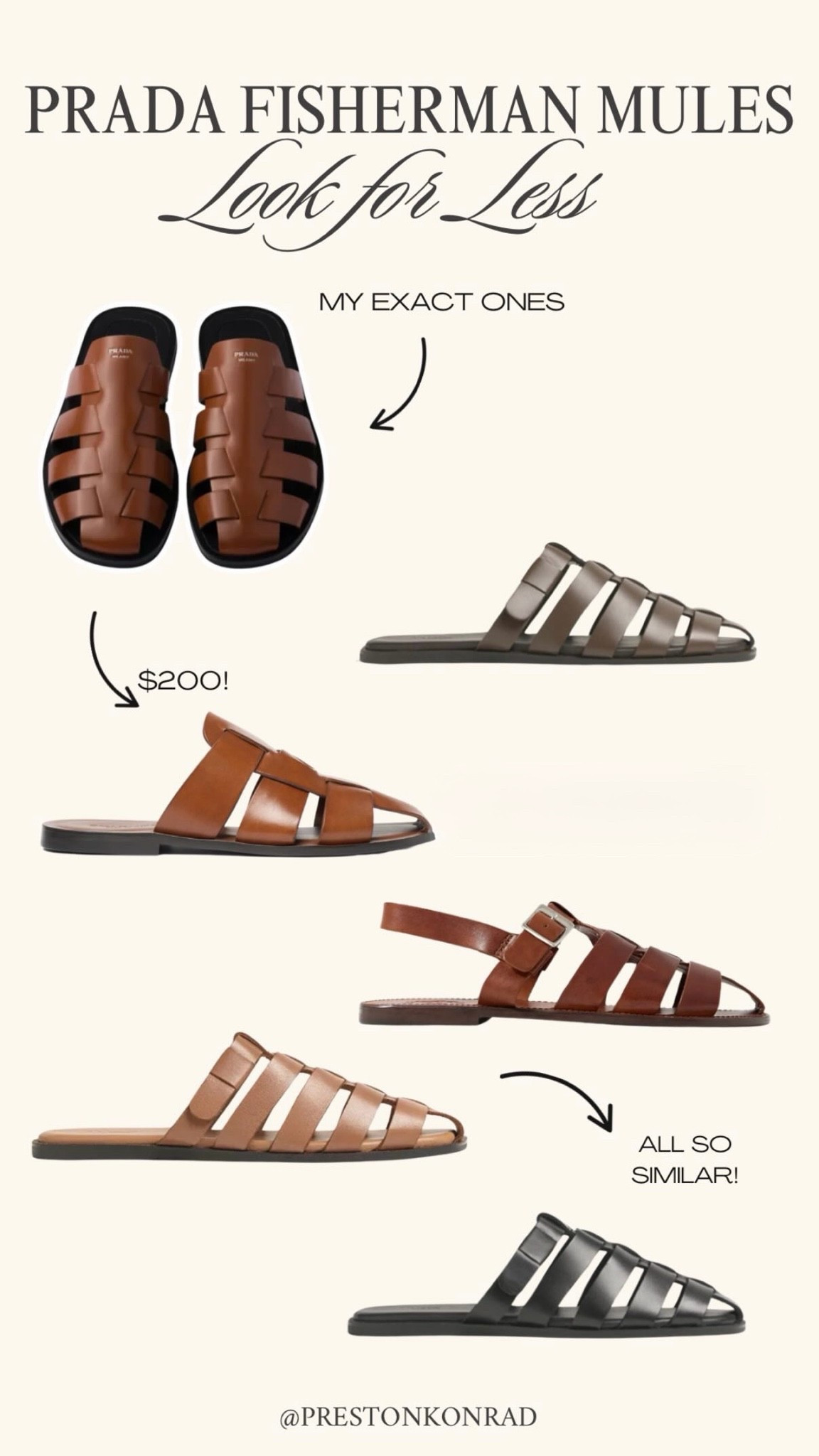 Love the Prada fisherman mules? These have the same timeless look at a range of price points, so you can get the style for less.

#LTKgrwm #LTKootd #LTKMens