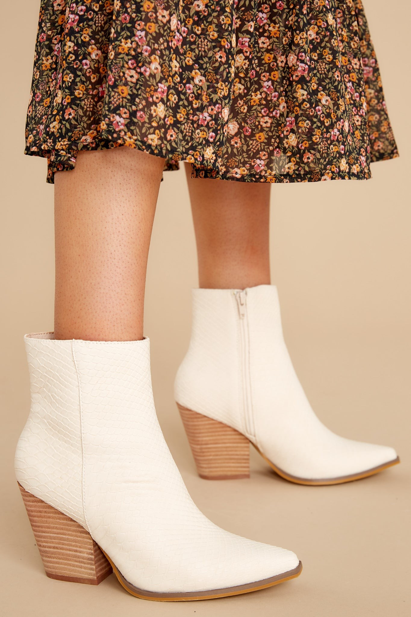 Gentle Persuasion Ivory Ankle Booties | Red Dress 