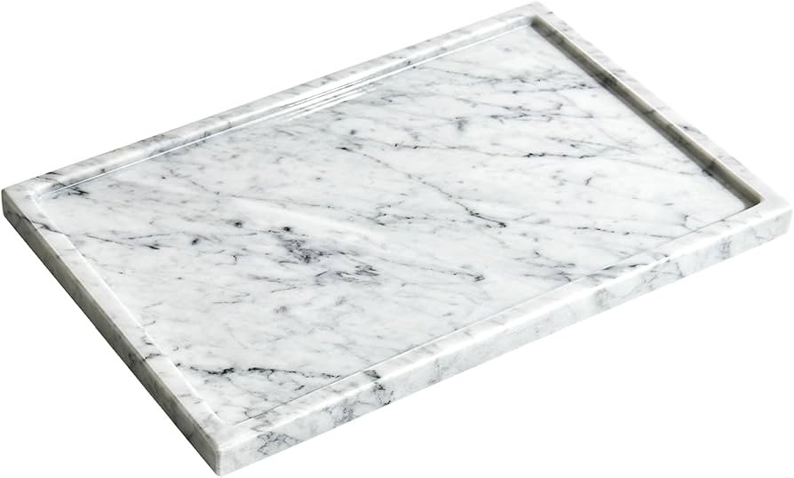 Natural Rectangle Marble Tray for Kitchen Counter Stone Vanity Bathroom Countertop Home Decor 11.... | Amazon (US)