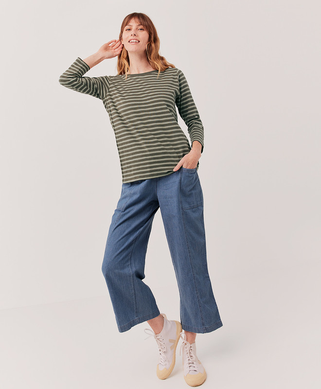 relaxed slub boatneck top | Pact Apparel