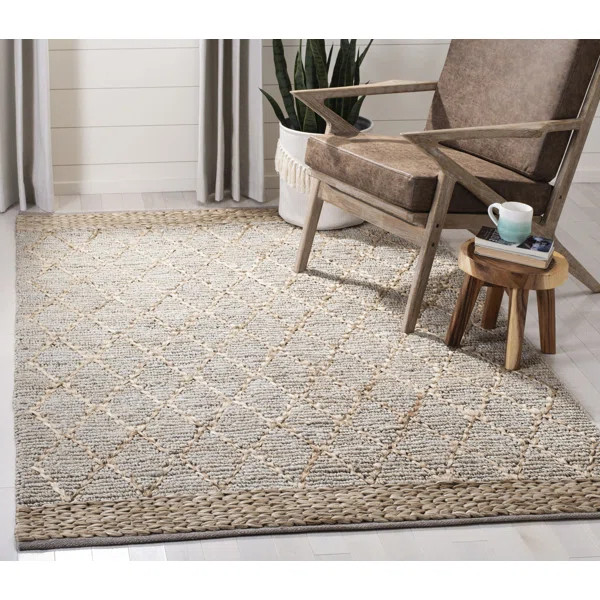 Alderman Geometric Handmade Tufted Area Rug in Silver | Wayfair North America