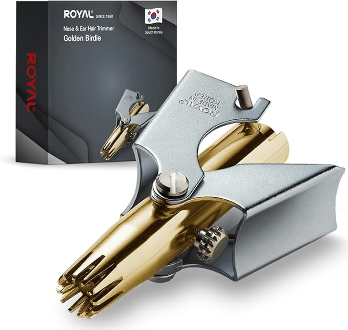 ROYAL [Made in Korea] Gold Nose Hair Trimmer for Men, Godlen Birdie, Allergy-Free, Manual, Batter... | Amazon (US)