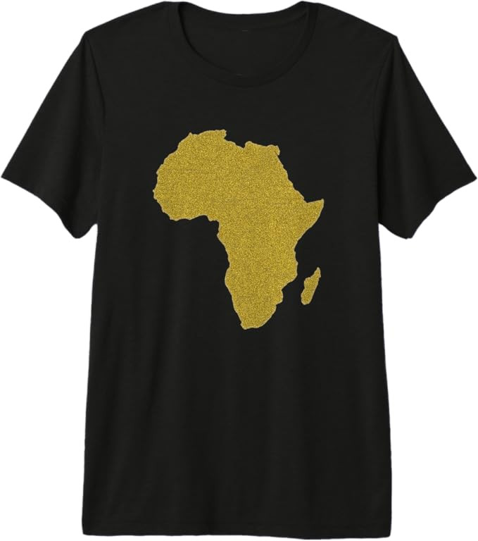 Africa Shirt African Map Shirt Gold, Premium Premium Tri-blend T-Shirt | Amazon (US)