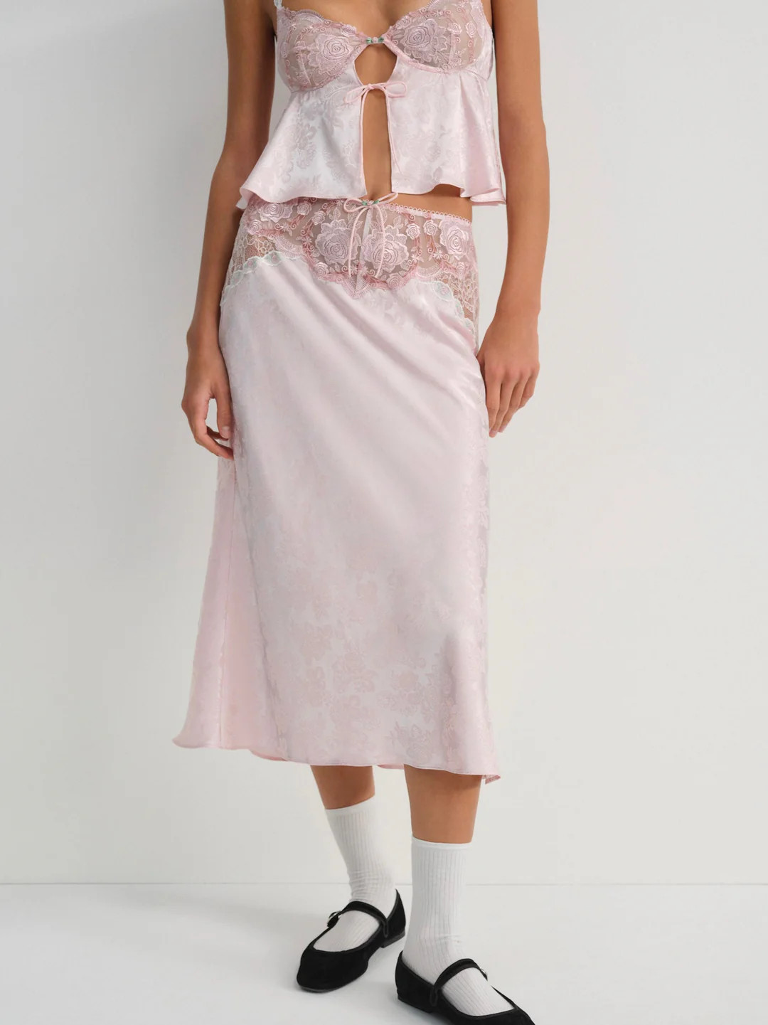 Camilla Midi Skirt — Pink | For Love & Lemons