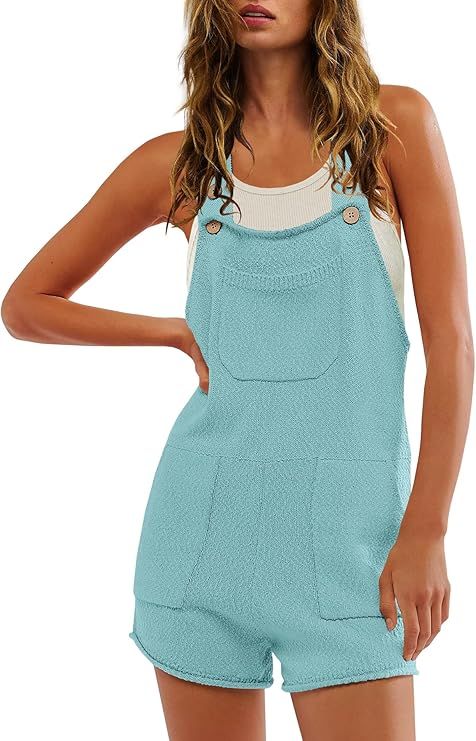 Yanekop Womens Sweater Romper Sleevelsss Jumpsuit Shorts Romper Overalls Jumper One-piece Outfit ... | Amazon (US)