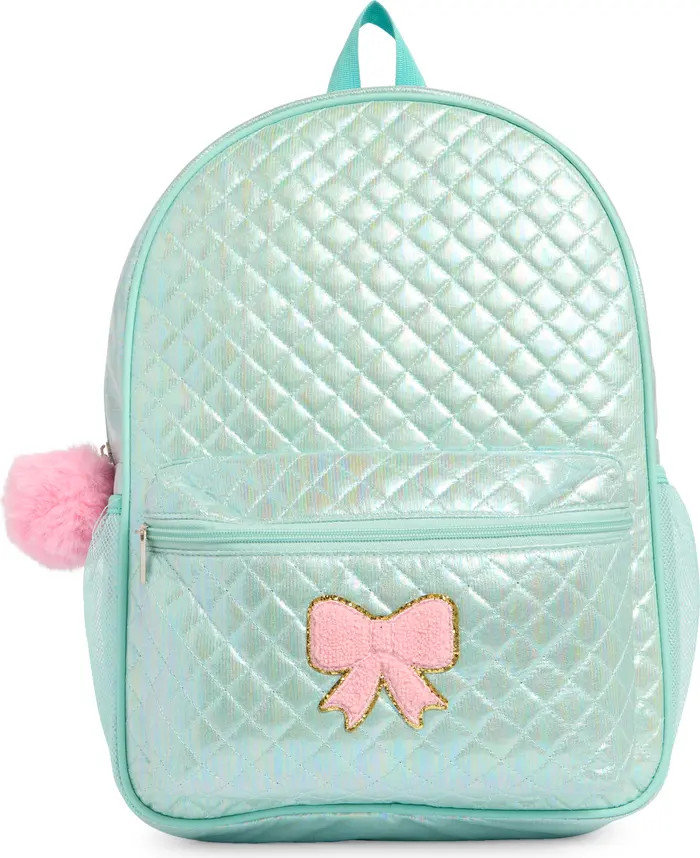 Piper & Jax Kids' Pink Bow Quilted Iridescent Backpack | Nordstromrack | Nordstrom Rack