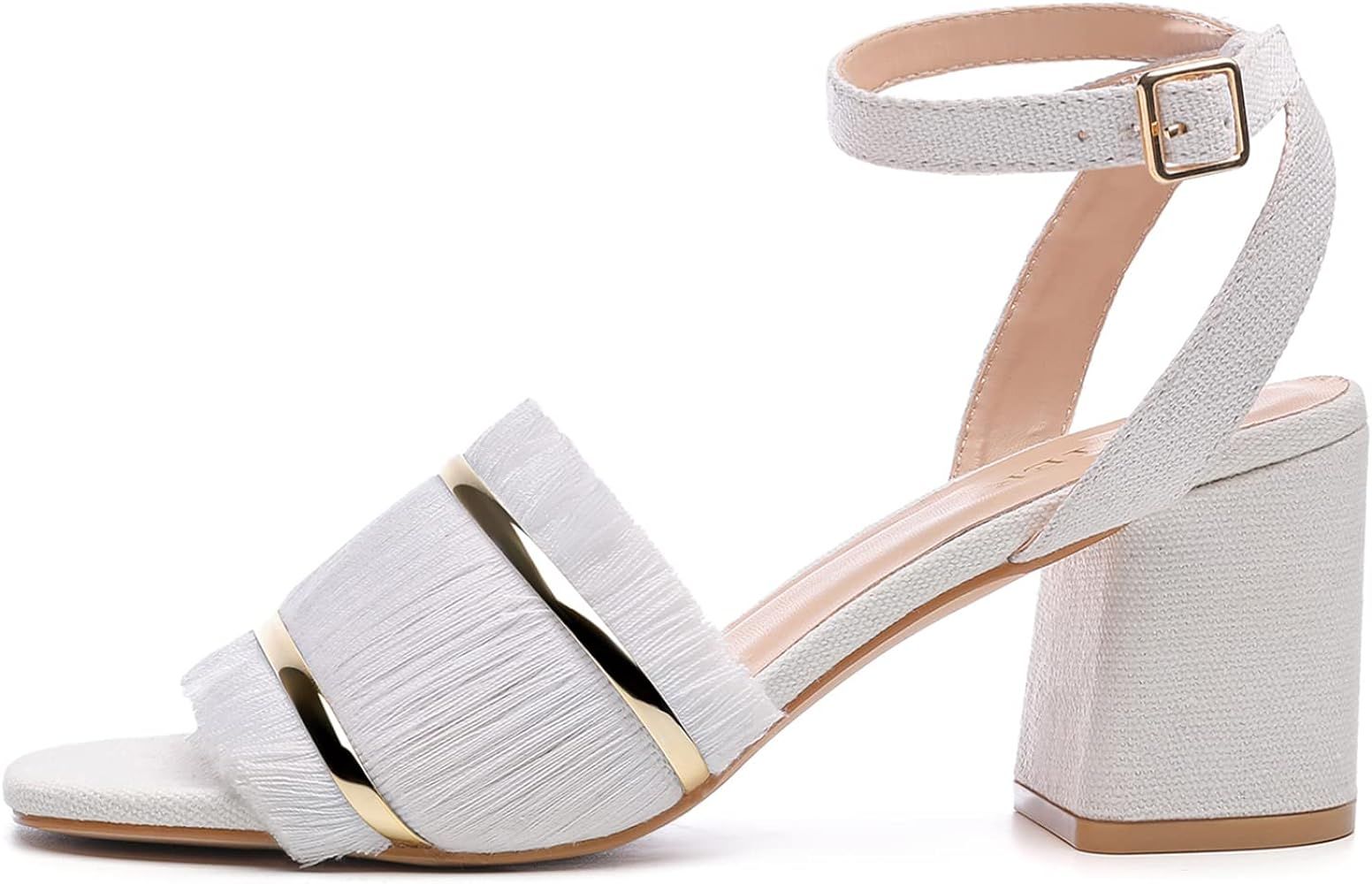 YETIER Women's Open Toe High Chunky Heel Sandals Ankle Strap Shoes Block High Heel Dress Sandals | Amazon (US)