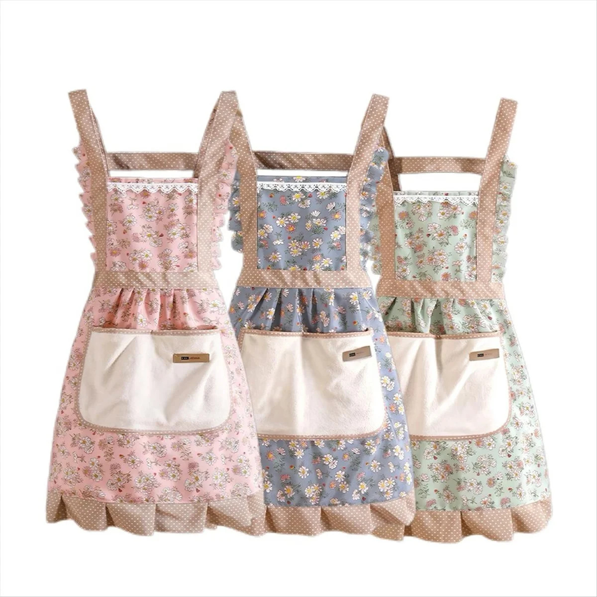 3PCS Aprons for Women with Pockets Floral Kitchen Cooking | Walmart (US)