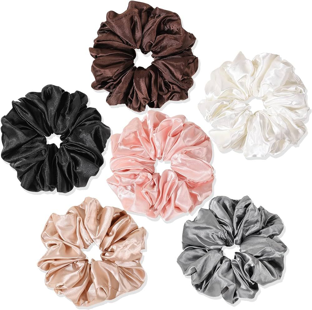 Silk Satin Hair Scrunchies for Women Girls - Big Large Jumbo Scrunchie for Sleep Cute Gaint Overs... | Amazon (US)