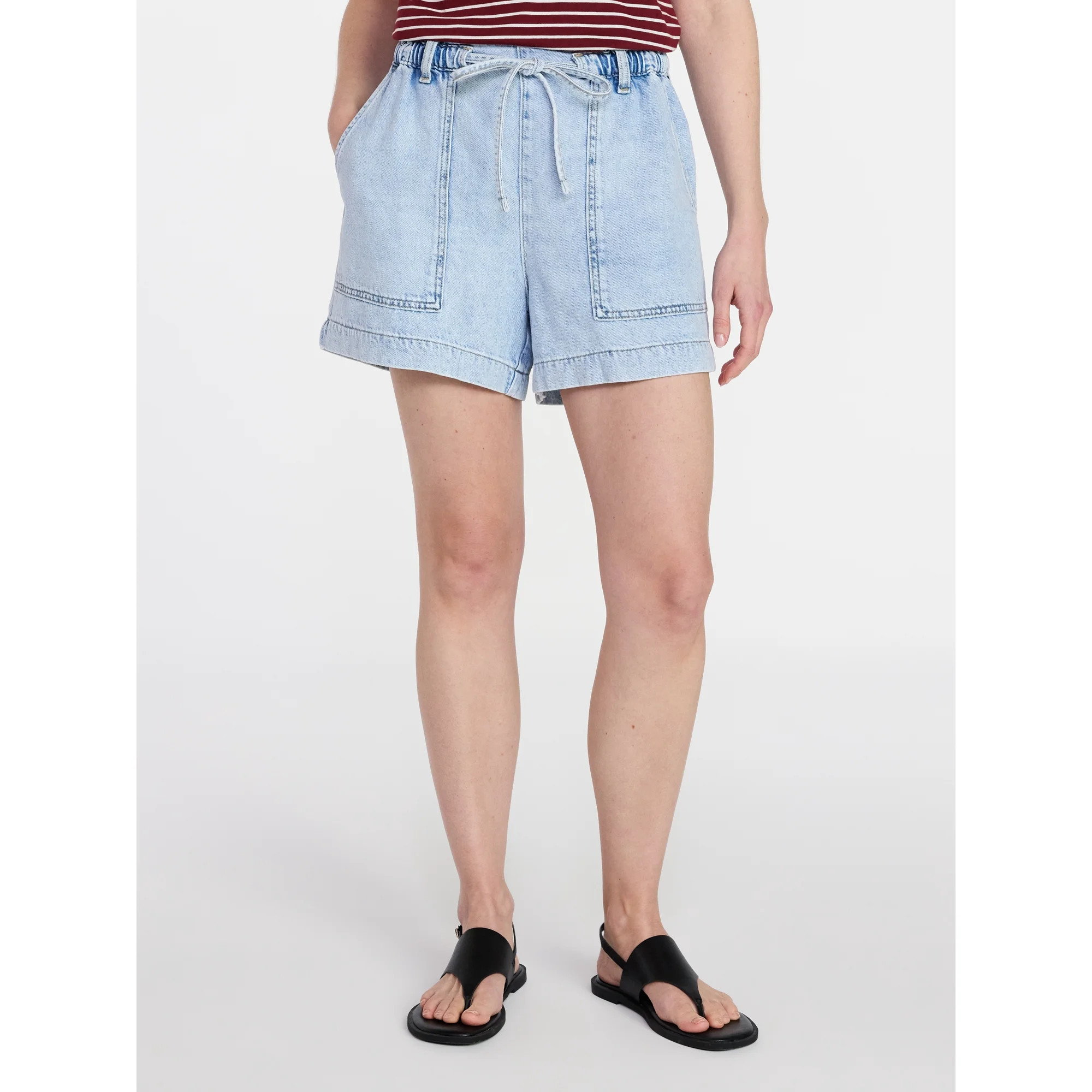 Time and Tru Women's Drapey Utility Shorts, 4" Inseam, Sizes XS-XXXL | Walmart (US)