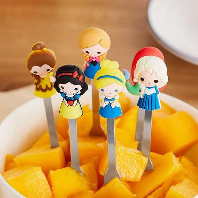 Stainless SteelFruit Fork for Home (fairy princess) | Cute Set of 6 Fruit Forks with Holder | Amazon (US)