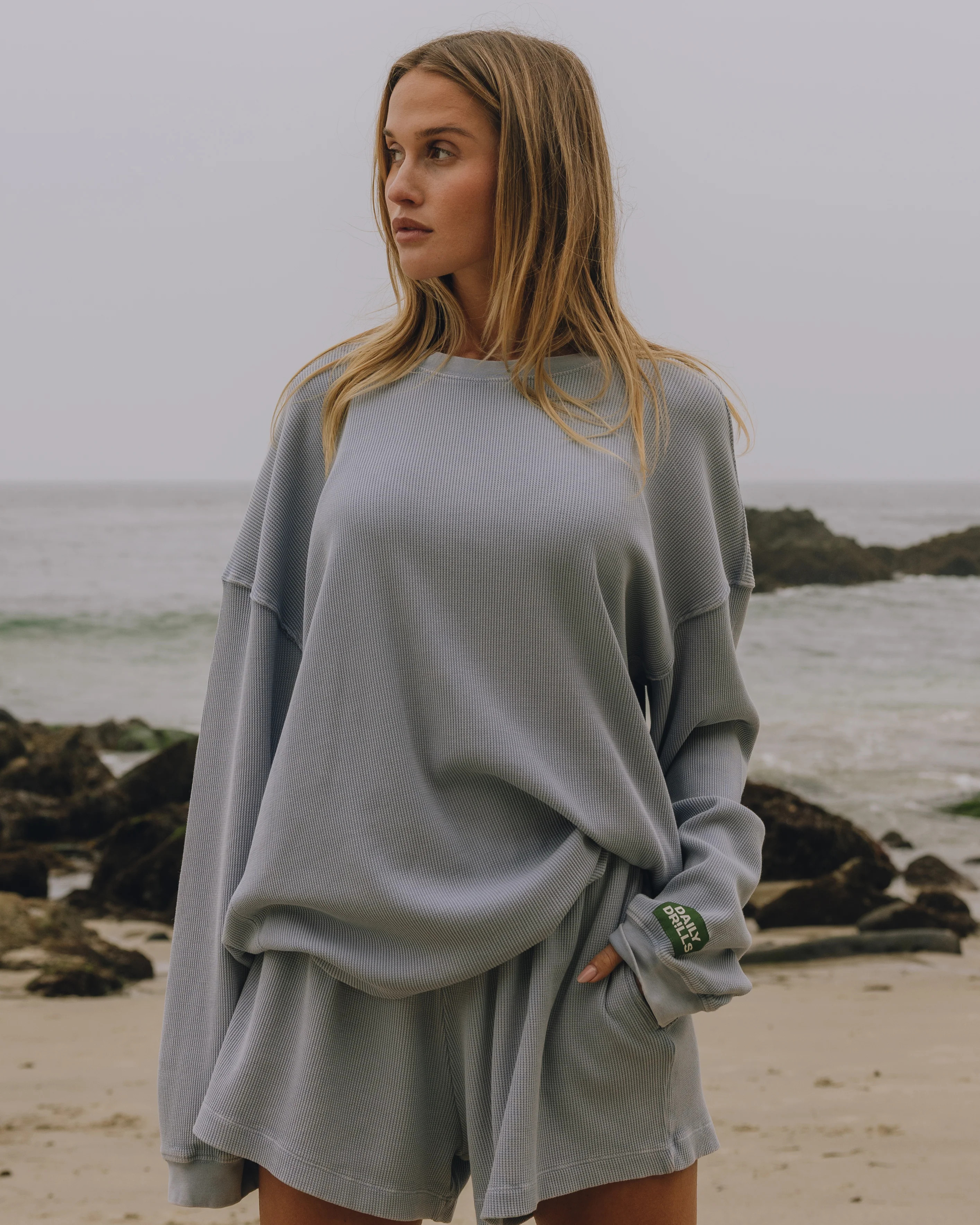 Oversized Thermal - Sunbleached Mist | Daily Drills