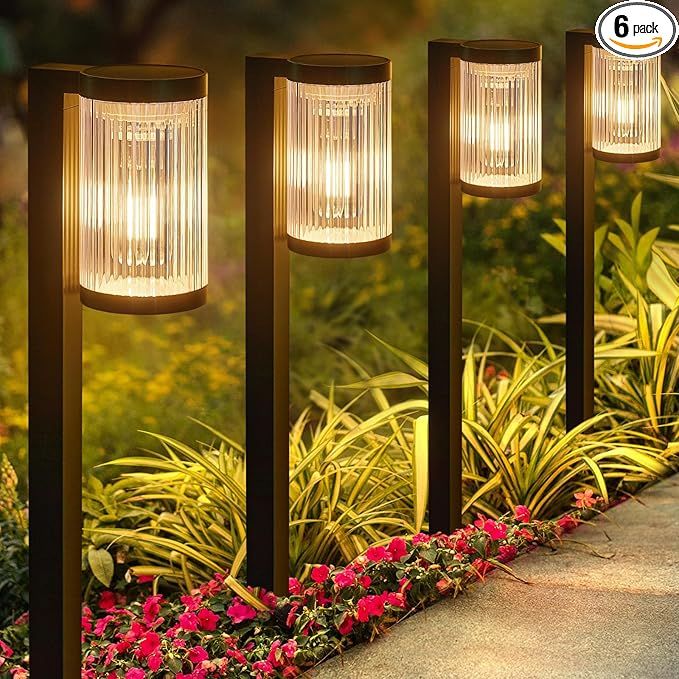 Solar Pathway Lights Outdoor, 6 Pack Upgraded Outdoor Solar Lights for Outside Super Bright Up to... | Amazon (US)
