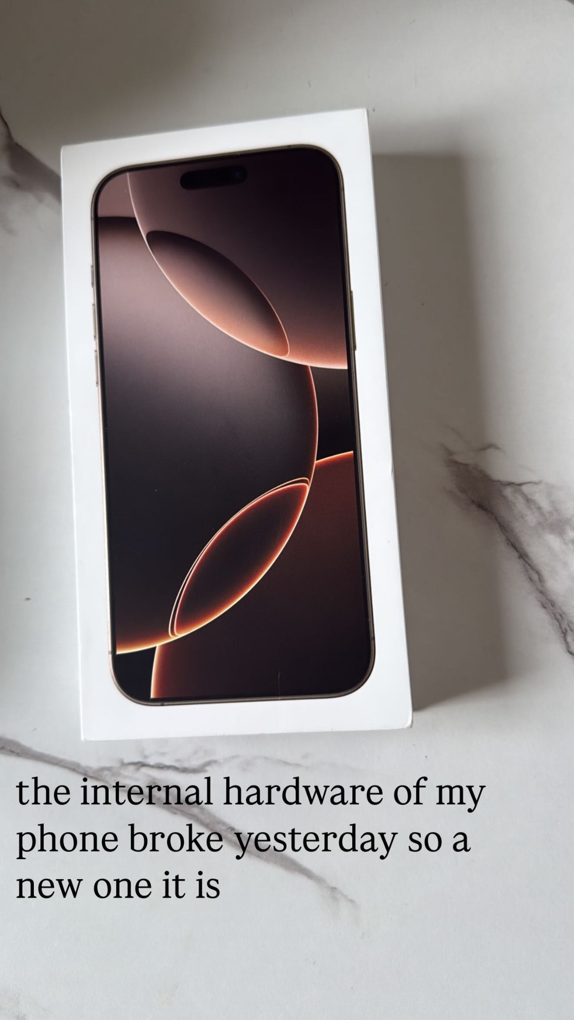 the internal hardware of my phone broke yesterday so a new one it is