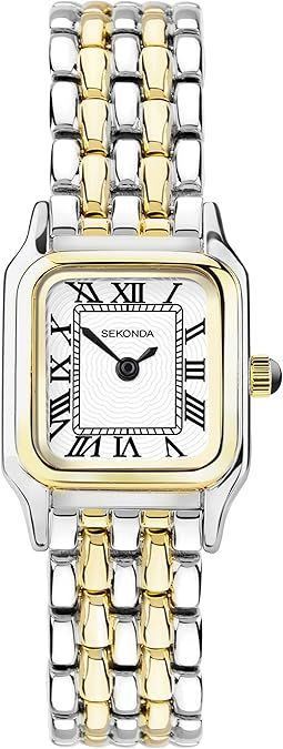 Sekonda Monica Ladies 20mm Quartz Watch in White with Analogue Display, and Two Tone Alloy Strap | Amazon (US)