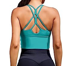 Women Sports Bras Longline Fitness Crop Tops Tank Gym Camisole Yoga Workout Running Shirts | Amazon (US)