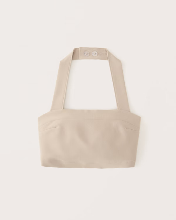 Tailored Cropped Halter Set Top | Abercrombie & Fitch (US)