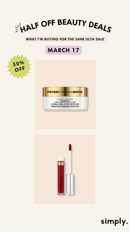 ULTA DAY 10 SALE IS HERE! Here are my best picks for the today’s sale. We only have 24hr to snag it! 

Peter Thomas Roth 24K Hydra Gel Patches & Anastasia Beverly Hills Matte Liquid Lipstick

- ulta sale, ulta semi-annual beauty, ulta beauty, ulta makeup, ulta skincare


#LTKfindsunder50 #LTKsalealert #LTKbeauty
