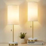 NATYSWAN Minimalist Table Lamp Set of 2, Nightstand Lamp for Bedroom Living Room, Modern Pull Cha... | Walmart (US)