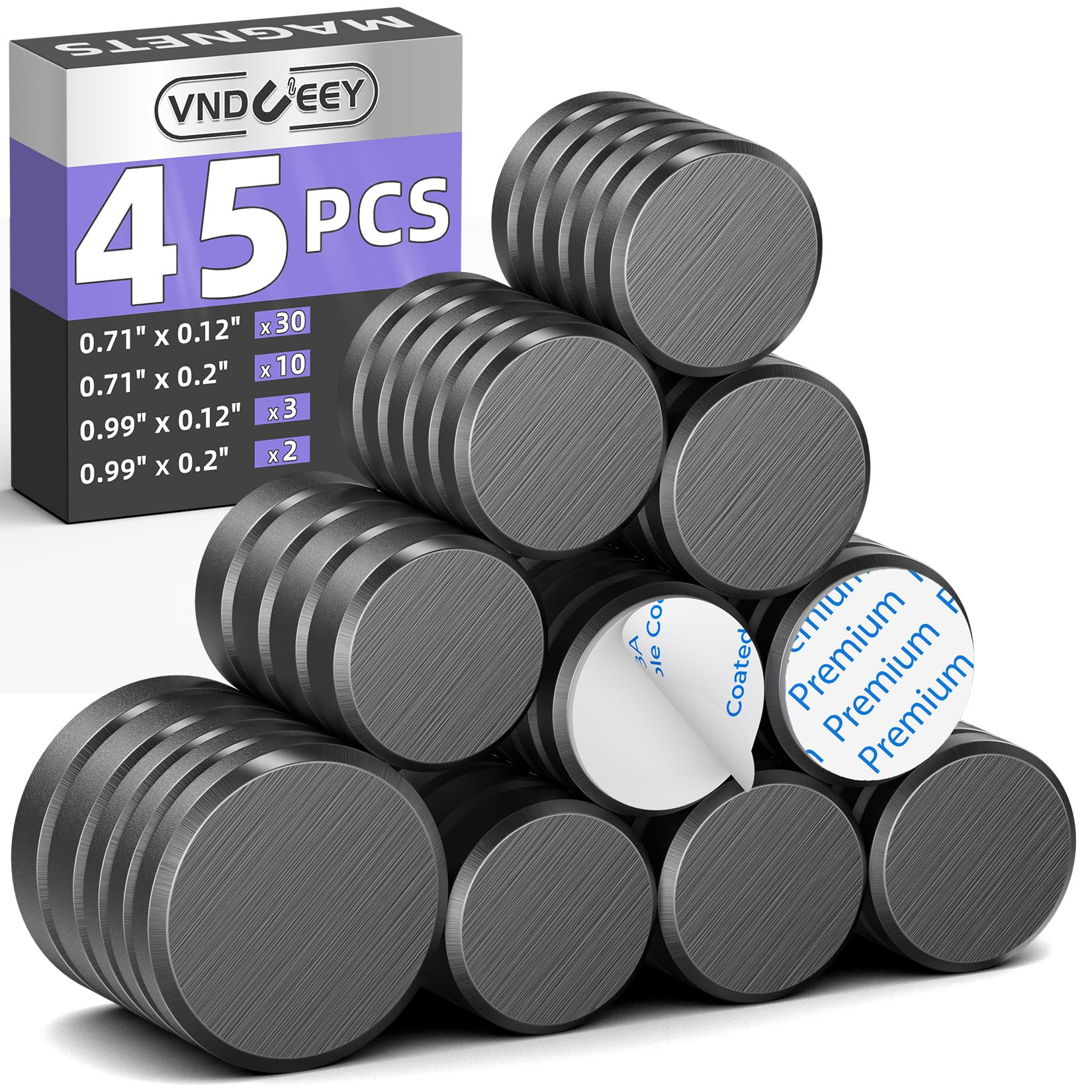 VNDUEEY 45Pcs Small Strong Magnets with Adhesive Backing, Round Magnet Circle Adhesive Magnets fo... | Amazon (US)