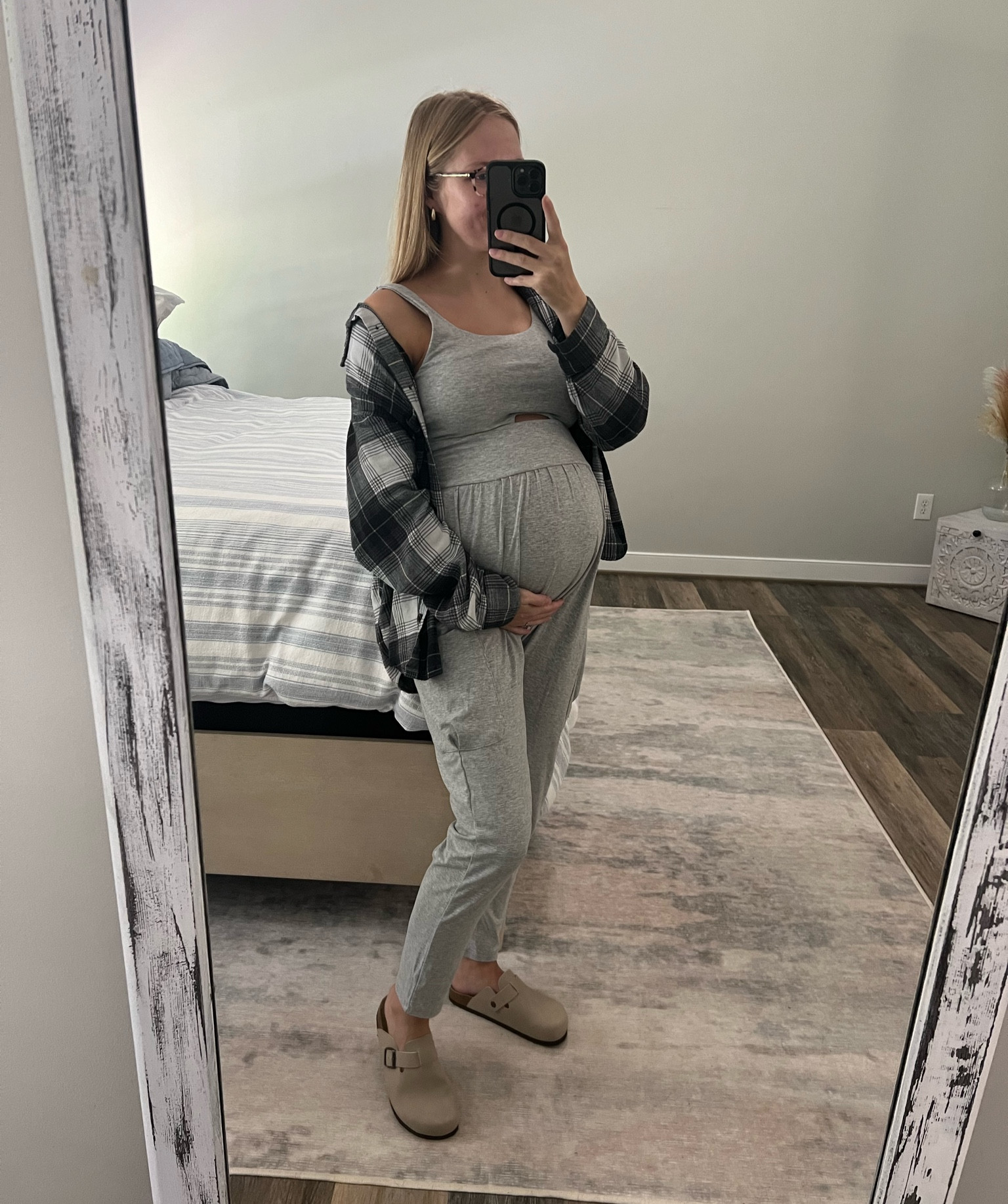 Coziest bump friendly jumpsuit! Perfect for lounging around the house or running  errands. #amazonfinds #bumpfriendly #maternity #postpartumlounge #loungewear #falltransition #flannel #falllounge #targetfinds #fallshoes #clogs 

#LTKShoeCrush #LTKSaleAlert #LTKBump